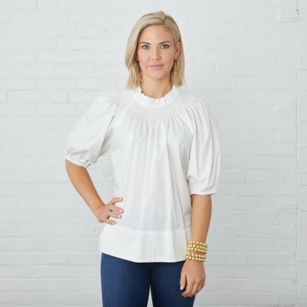 Caryn Lawn Brooke Top in White One Size